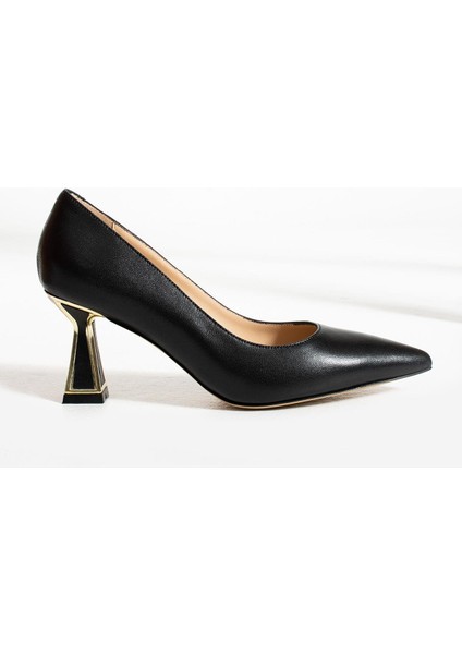 Kadın Hakiki Deri Stiletto Siyah