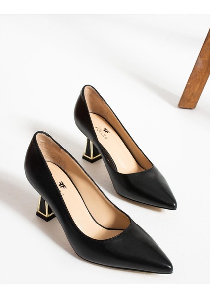 Kadın Hakiki Deri Stiletto Siyah