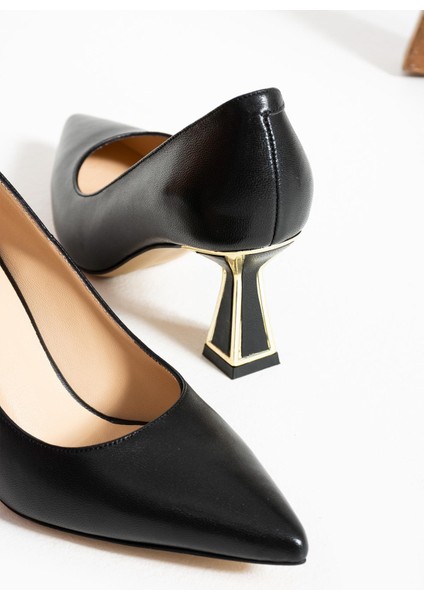 Kadın Hakiki Deri Stiletto Siyah