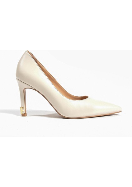 Kadın Hakiki Deri Stiletto Krem