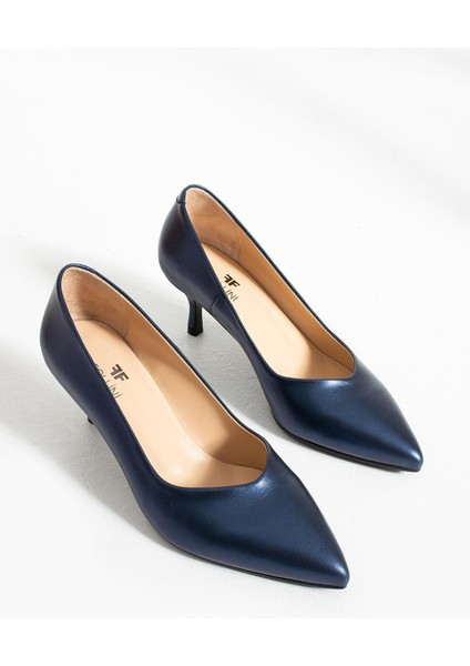 Kadın Hakiki Deri Stiletto Lacivert modelleri