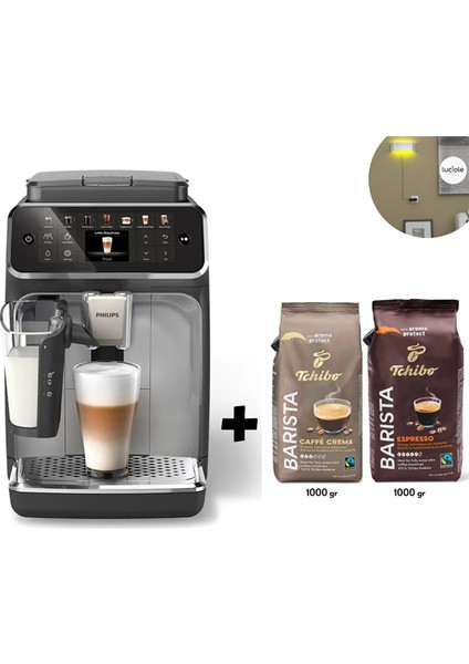 LatteGo 3300 Serisi Espresso, Kahve, Cappuccino, Latte Macchiato Sıcak & Soğuk Süt köpüklü Espresso Kahve Makinesi +2KG Tchibo Çekirdek Kahve