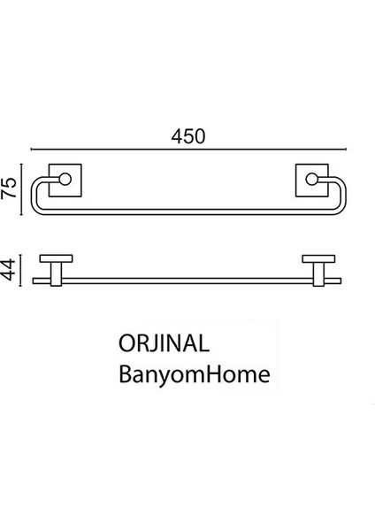VZ10-006.1 Paslanmaz Pirinç Vizyon Uzun Havluluk 45CM Altın Gold fiyatları