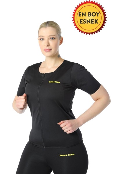 Kadın Siyah Termal Spor Kıyafeti Fermuarlı Üst ( Tek Parca Fermuarlı Üst) modelleri