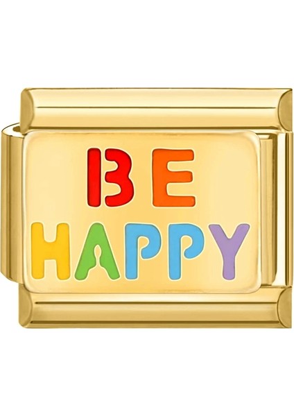 Be Happy Gold Charm