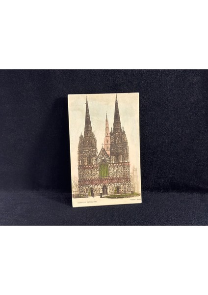 Ingiltere Lichfield Cathedral (Kilisesi) Vintage Kartpostal Philco Series 1043