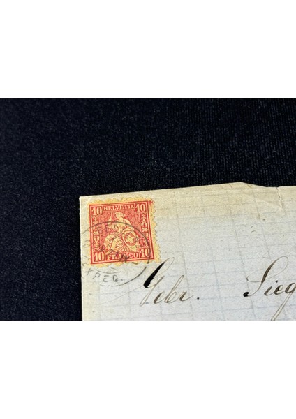 1871 Yılından Isviçre Zarfsız Mektup Helvetia 10 Franco Pullu Sc# 53 Varış Damgalı fiyatları