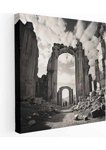 Anadolu Duvar Süslemeleri - Antik Kalıntılar - Anadolu, Duvar Süslemesi, Kanvas, Mimari Harikalar, 30X30 cm