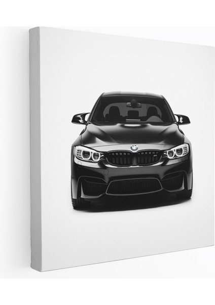 Minimalist Bmw Kanvas Tablo - Bmw, Minimalist Tarzda, Kanvas Tablo, Duvar Dekorasyonu, 50X50 cm