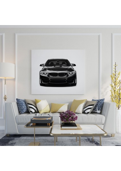 Minimalist Bmw Kanvas Tablo - Bmw, Minimalist Tarzda, Kanvas Tablo, Duvar Dekorasyonu, 50X50 cm