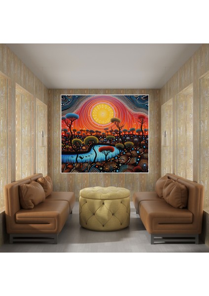 Aborijin Kanvas Tablo - Atalardan Kalma Varlıklar ve Yaratılış Hikayeleri - Aborijin, Ev Dekorasyonu, Aborijin, Yaratılış Hikayeleri, 30X30 cm