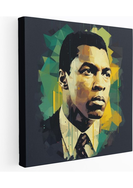 Muhammed Ali Duvar Tablosu - Güçlendirici Sözler Kanvas Tablo - Muhammed Ali, Kanvas Tablo, Güçlendirici Sözler, Ilham Verici, 30X30 cm