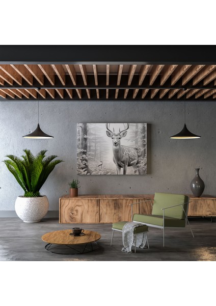 Yaban Hayatı Duvar Sanatı - Zarif Geyik Karakalem - Yaban Hayatı, Karakalem, Duvar Dekorasyonu, Yaban Hayatı, 30X30 cm fiyatları