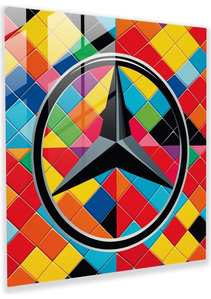 Mercedes Cam Baskı - Mercedes, Modern Sanat, Duvar Dekorasyonu, Serigrafi, 30X30 cm