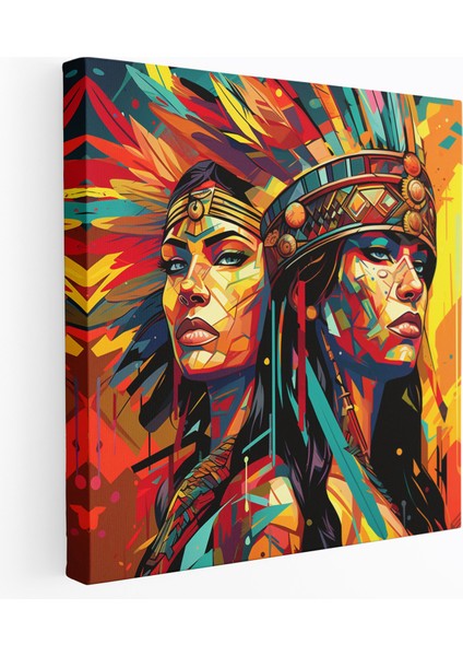 Pop Art Amazon Kadınları Kanvas Tablo - Amazon Kadınları, Duvar Sanatı, Duvar Dekorasyonu, Görsel Olarak Çarpıcı, 30X30 cm