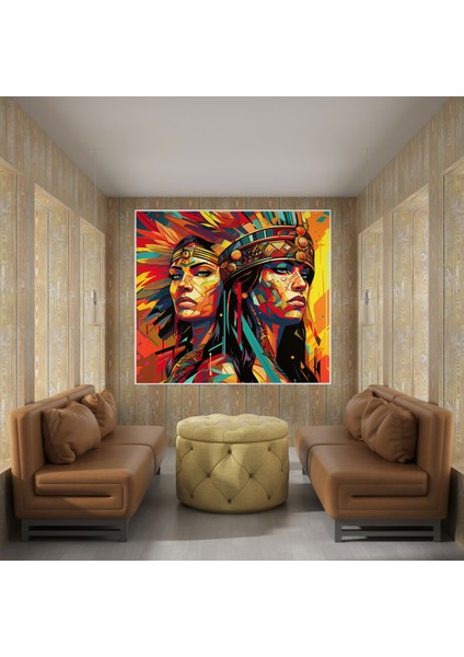Pop Art Amazon Kadınları Kanvas Tablo - Amazon Kadınları, Duvar Sanatı, Duvar Dekorasyonu, Görsel Olarak Çarpıcı, 30X30 cm modelleri