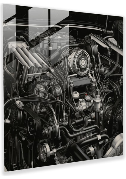 Bmw Gerçekçi Cam Baskı - Bmw, Cam Baskı, Cam Sanatı, Duvar Dekorasyonu, 30X30 cm