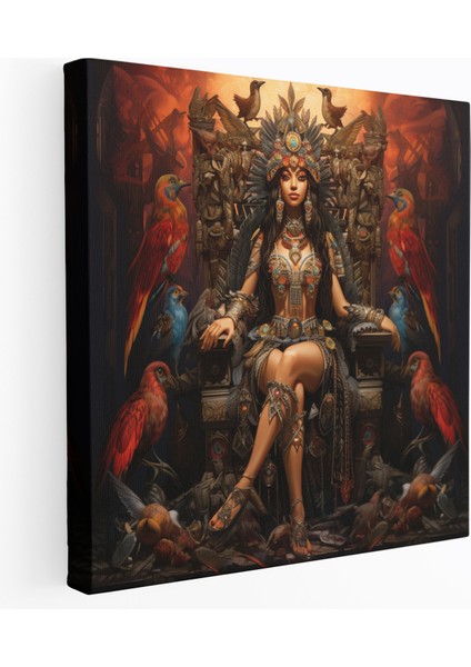 Amazon Kadın Duvar Sanatı - Amazon Kadınları, Duvar Sanatı, Büyüleyici, Taht, 30X30 cm