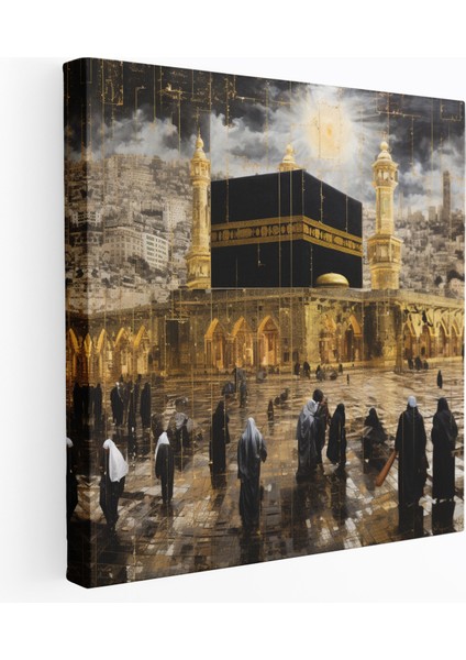 Kabe Duvar Tablosu - Kabe, Açılar, Kabe, Ev Dekorasyonu, 30X30 cm