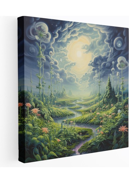 Ot Kanvas Tablo - Kaprisli Gerçeküstü Manzara - Ot, Duvar Sanatı, Sanat Harikası, Rüya Gibi Manzara, 30X30 cm