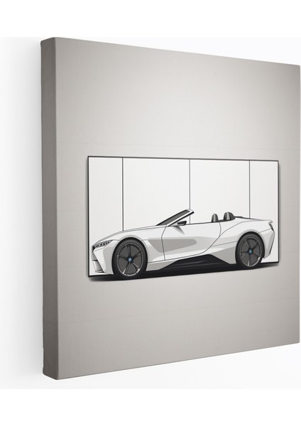 Bmw Kanvas Tablo - Minimalist Cabrio - Bmw, Bmw Duvar Dekorasyonu, Şık ve Zamansız, Modern Dekor, 30X30 cm