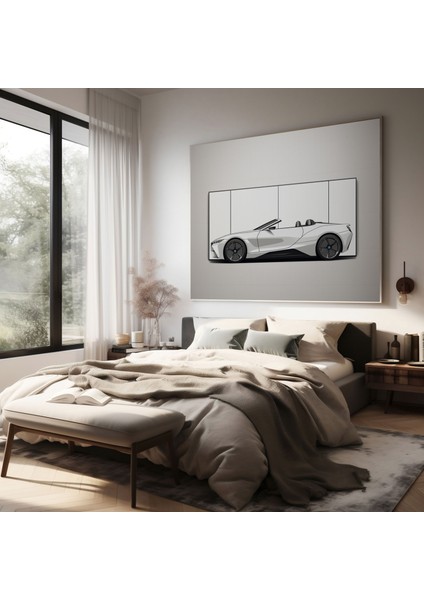 Bmw Kanvas Tablo - Minimalist Cabrio - Bmw, Bmw Duvar Dekorasyonu, Şık ve Zamansız, Modern Dekor, 30X30 cm