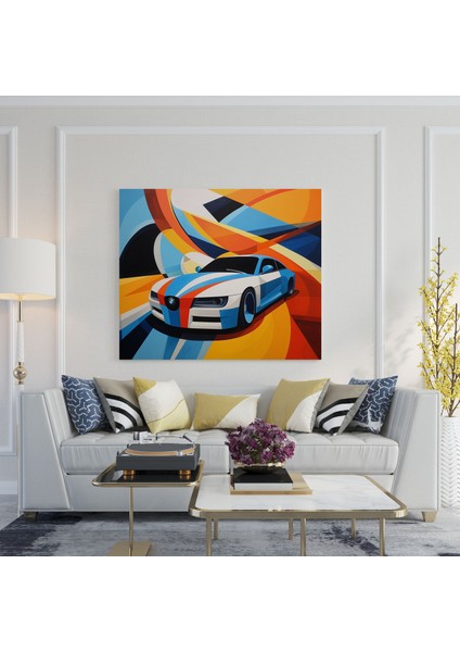 Bmw Geometrik Sanat Kanvas Tablo - Bmw, Eğriler, Geometrik Sanat, Göz Alıcı, 30X30 cm fiyatları