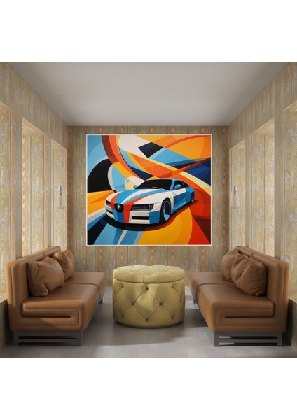Bmw Geometrik Sanat Kanvas Tablo - Bmw, Eğriler, Geometrik Sanat, Göz Alıcı, 30X30 cm modelleri