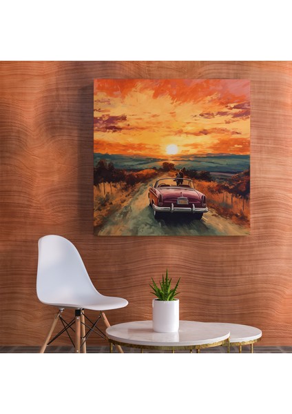 Manzaralı Kırsal Sürüş Kanvas Tablo, 30X30 cm fiyatları