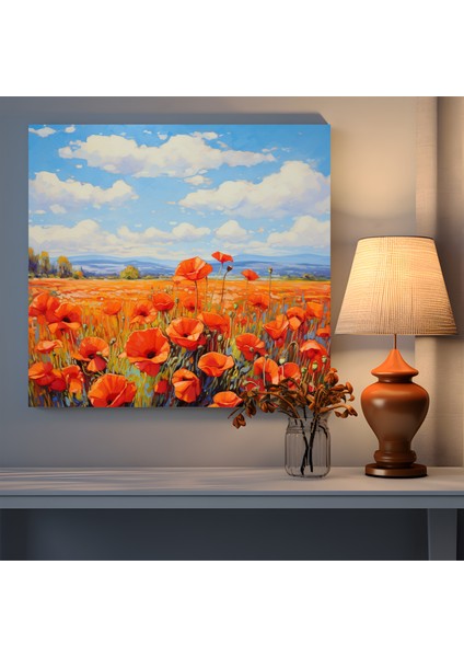 Empresyonist Haşhaş Tarlası Kanvas Tablo, 100X100 cm fiyatları