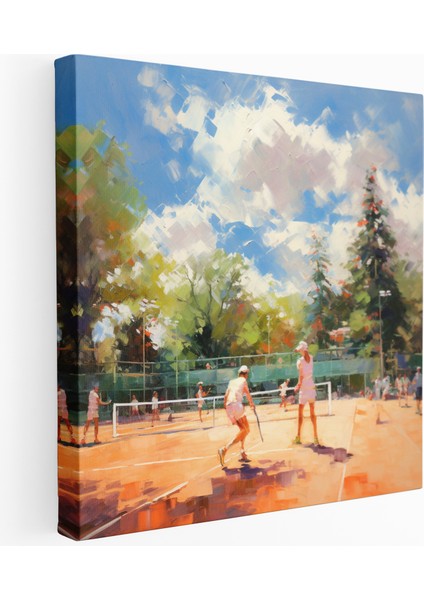 Güneşin Öptüğü Tenis Kanvas Tablo, 30X30 cm