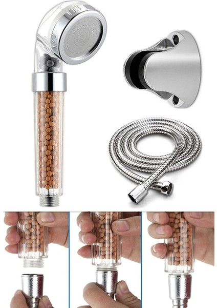 Of Life Filtreli ve Su Tasarruflu Arıtmalı Duş Başlığı Seti Boncuklu Başlık Hortum ve Mafsal Set No Color HASTÜRKNM1092