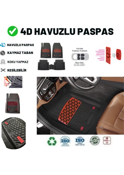 Suzuki Swift 2021 4/n S1 Model 4d Havuzlu Kırmızı Paspas