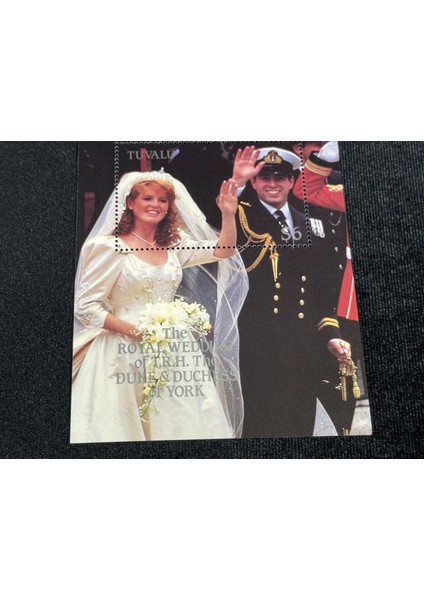 Blok Pul Tuvalu 1986 Royal Wedding Prince Andrew Sarah Ms Mnh Um Unmounted Mint
