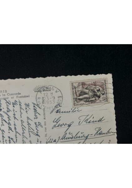 1953 Yılında Postadan Geçmiş Fransa Kartpostal Çeşmeler ve Dikilitaş ile Place De La Concorde'un indirimleri