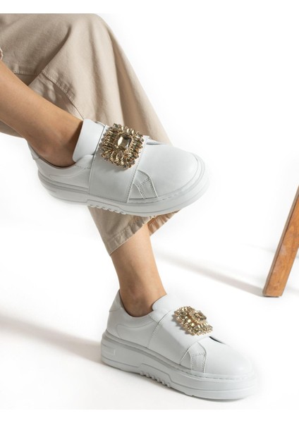 Kadın Deri Sneaker Beyaz