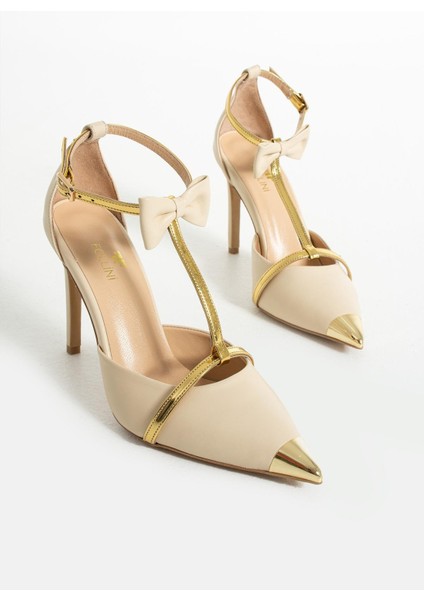 Kadın Deri Stiletto Krem modelleri