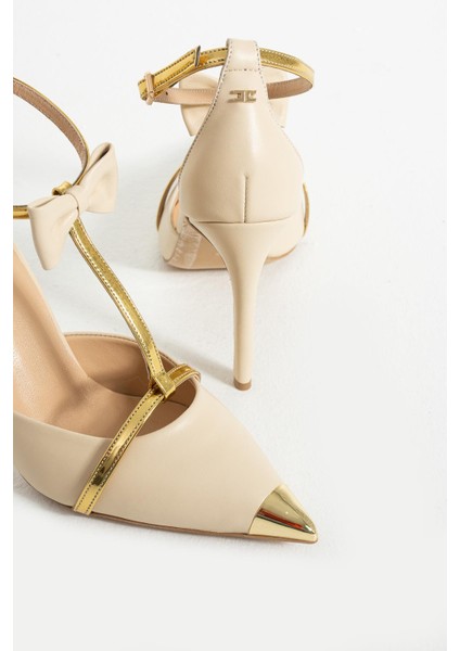 Kadın Deri Stiletto Krem fırsatları