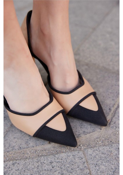 Kadın Siyah Saten Deri Topuklu Ayakkabı fırsatları
