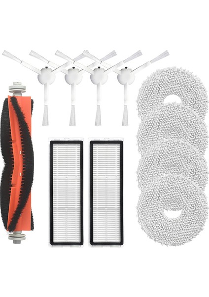 Süpürme Için 1 Ana Fırça + 4 Yan Fırça + 2 Filtre + 4 Mop (Yurt Dışından)
