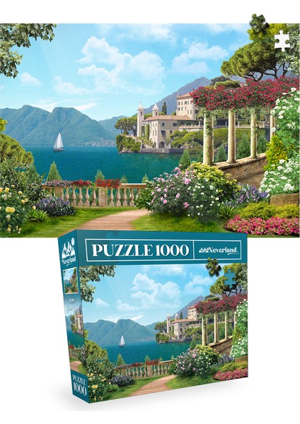 2 Adet 1000 Parça Puzzle - Yıldızlı Gece ve Sahil Evi