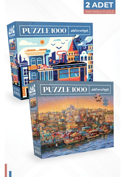 2 Adet 1000 Parça Puzzle - Istanbul Evenıng ve Istanbul