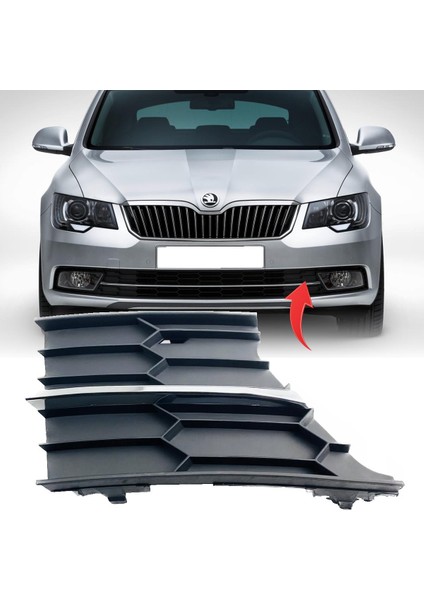 Skoda Superb Tampon Kapağı Sol Nikelajlı 2013-2015 3T0853665B