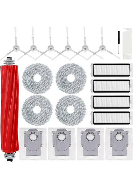 Yedek Parçalarq P10 Robotik Elektrikli Süpürge Ana Yan Fırça Hepa Filtre Paspas Bezi Toz Torbaları (Yurt Dışından)