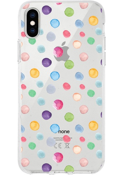 Apple iPhone x ile Uyumlu 1mm Slim Fit Water Color 6 Baskılı Şeffaf Kılıf