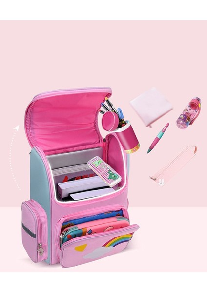 Hayır Unicorn Desenli Pembe Kız Çocuk Okul Sırt Çantası 1'li Tek Ebat Unicorn Tekstil Pembe Design fiyatları