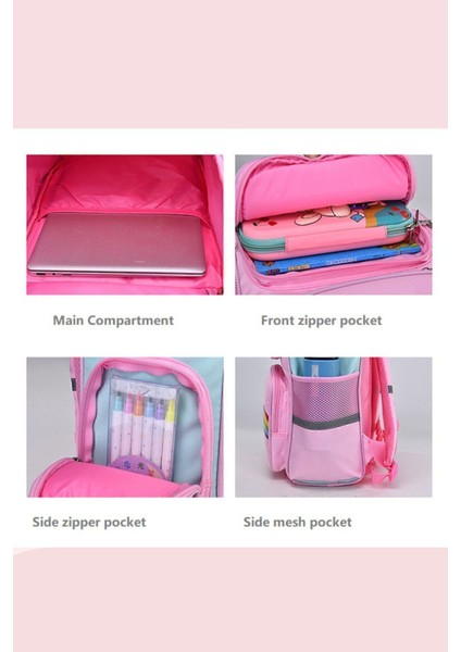 Hayır Unicorn Desenli Pembe Kız Çocuk Okul Sırt Çantası 1'li Tek Ebat Unicorn Tekstil Pembe Design indirimleri