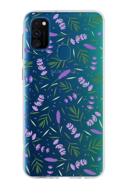 Samsung Galaxy M30S ile Uyumlu 1mm Slim Fit Water Color 3 Baskılı Şeffaf Kılıf