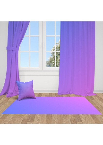 Mor Mavi Geçiş, Ithal Kumaş, Çocuk ve Bebek Odası Fon Perde - 1 Kanat