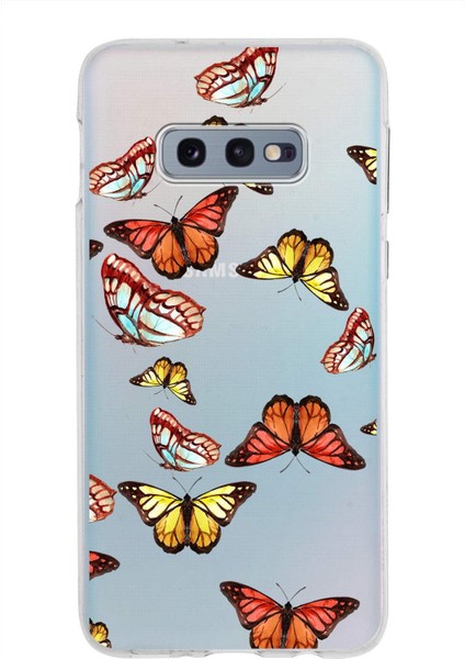 Samsung Galaxy S10E ile Uyumlu 1mm Slim Fit Water Color 2 Baskılı Şeffaf Kılıf